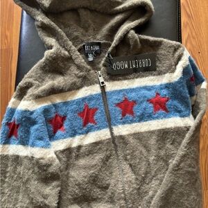 Current Mood Fuzzy Star Zip-Up Hoodie